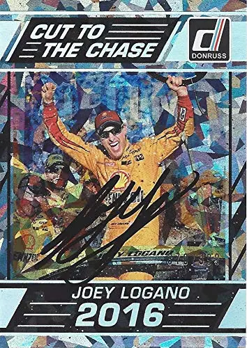 Autographed Joey Logano 2017 Panini Donruss Racing Cut To The Chase (#22 Pennzoil Penske Team) Rare Insert Signed Nascar Collectible Trading Card With Coa #370/999 1