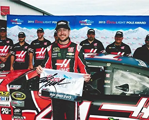 Autographed 2015 Kurt Busch #41 Haas Automation Racing Pocono Race Pole Award (Stewart-Haas Team) Signed Collectible Picture Nascar 8X10 Inch Glossy Photo With Coa 1
