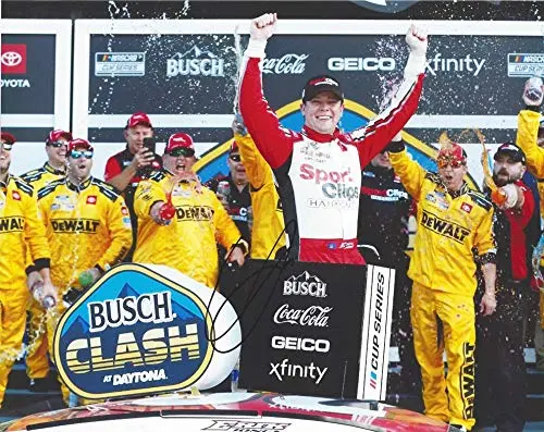 Autographed 2020 Erik Jones #20 Sport Clips Racing Daytona Busch Clash Win (Victory Lane Celebration) Joe Gibbs Team Signed Collectible Picture Nascar 8X10 Inch Glossy Photo With Coa 1