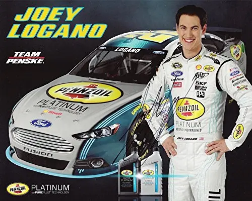 Autographed 2014 Joey Logano #22 Pennzoil Platinum Racing (Penske Motorsports) Signed Picture 8X10 Inch Nascar Hero Card Photo With Coa 1