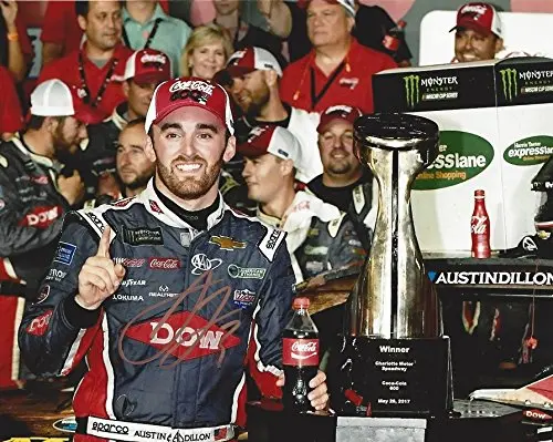 Autographed 2017 Austin Dillon #3 Dow Team Charlotte Coca-Cola 600 First Win (Richard Childress Racing) Monster Energy Cup Series Signed Collectible Picture Nascar 8X10 Inch Glossy Photo With Coa 1