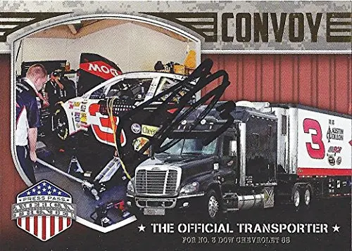 Autographed Austin Dillon 2014 Press Pass Wheels American Thunder Convoy (#3 Dow Racing Team) Rcr Chevy Signed Collectible Nascar Trading Card With Coa 1