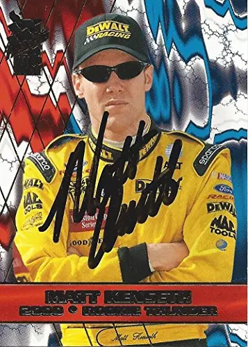 Autographed Matt Kenseth 2001 Press Pass Vip Racing Rookie Thunder (#17 Dewalt Racing) Roush Rare Signed Nascar Collectible Trading Card With Coa 1
