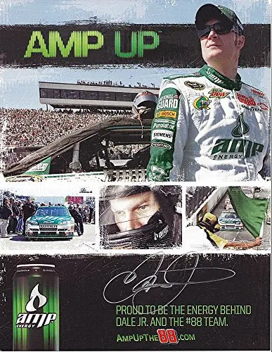 Autographed 2010 Dale Earnhardt Jr. #88 Amp Energy Racing 9X11 Nascar Hero Card W/Coa 1