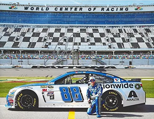 Autographed 2016 Dale Earnhardt Jr. #88 Nationwide Daytona International Speedway (World Center Of Racing) Pit Road Pose Signed Collectible Picture Nascar 9X11 Inch Glossy Photo With Coa 1