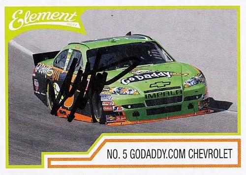 Autographed Mark Martin 2011 Wheels Element #5 Godaddy Racing Chevrolet (Hendrick) Nascar Signed Trading Card W/Coa 1