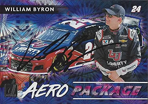 Autographed William Byron 2021 Panini Donruss Racing Aero Package (#24 Liberty University) Hendrick Motorsports Insert Signed Collectible Trading Card With Coa 1