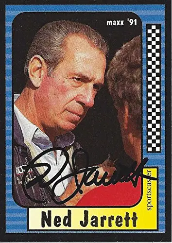 Autographed Ned Jarrett 1991 Maxx Racing Team (Sportscaster & Former Driver) Vintage Legend Signed Collectible Nascar Trading Card With Coa 1