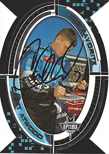 Autographed Casey Atwood 2002 Press Pass Optima Racing Fan Favorite (Sirius Radio Team) Winston Cup Series Insert Signed Nascar Collectible Trading Card With Coa 1