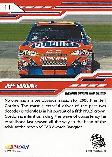 Autographed Jeff Gordon 2008 Press Pass Stealth Racing Red Chrome Parallel (#24 Dupont Team) Hendrick Motorsports Signed Nascar Collectible Trading Card With Coa 2