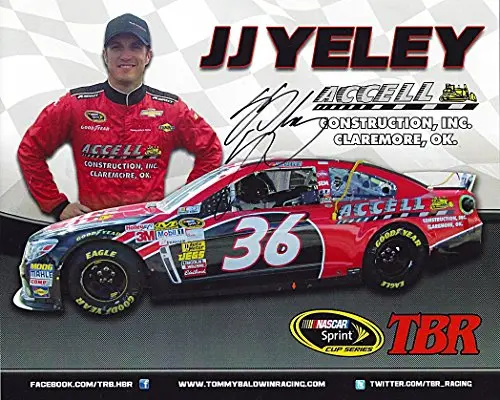 Autographed 2013 Jj Yeley #36 Accell Construction Racing (Sprint Cup) Signed Picture 8X10 Nascar Hero Card With Coa 1