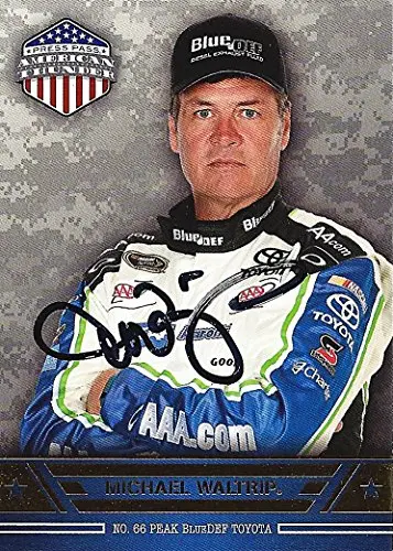 Autographed Michael Waltrip 2014 Wheels American Thunder (#66 Bluedef Racing) Sprint Cup Signed Collectible Nascar Trading Card With Coa 1