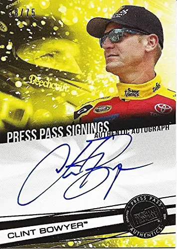Autographed Clint Bowyer 2014 Press Pass Racing (5-Hour Energy) Signings Insert Signed Collectible Nascar Trading Card With Coa (#58 Of 75 Produced) 1