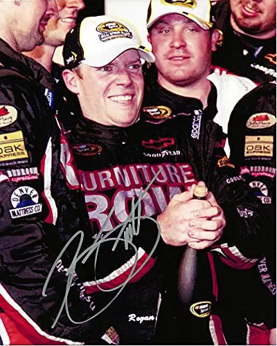 Autographed 2011 Regan Smith #78 Furniture Row Racing Darlington Win (Victory Lane) Signed 8X10 Nascar Glossy Picture With Coa 1