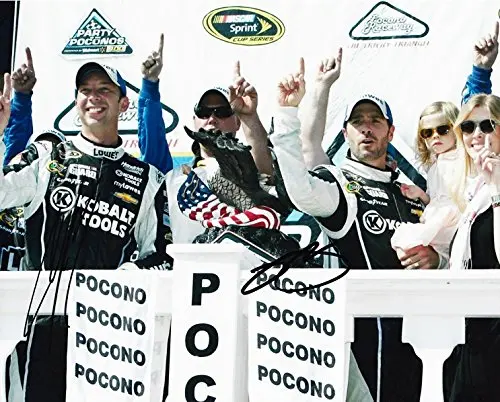 2X Autographed 2015 Jimmie Johnson & Chad Knaus #48 Kobalt Pocono Win (Victory Lane) 8X10 Signed Nascar Glossy Photo With Coa 1