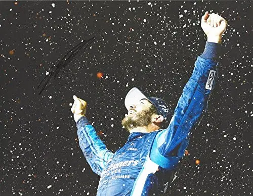 Autographed 2016 Martin Truex Jr. #78 Auto-Owners Insurance Racing Darlington Race Win (Victory Lane Celebration) Signed Collectible Picture Nascar 9X11 Inch Glossy Photo With Coa 1