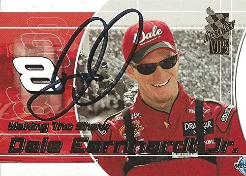 Autographed Dale Earnhardt Jr. 2002 Press Pass Vip Racing Making The Show (#8 Budweiser Team) Dei Diecut Insert Vintage Signed Nascar Collectible Trading Card With Coa 1