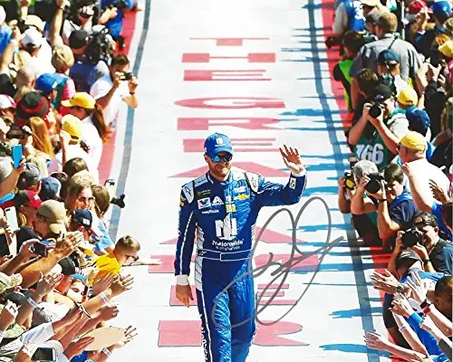 Autographed 2017 Dale Earnhardt Jr. #88 Nationwide Daytona Speedway (Driver Introductions) Monster Energy Cup Series Signed Collectible Picture Nascar 8X10 Inch Glossy Photo With Coa 1