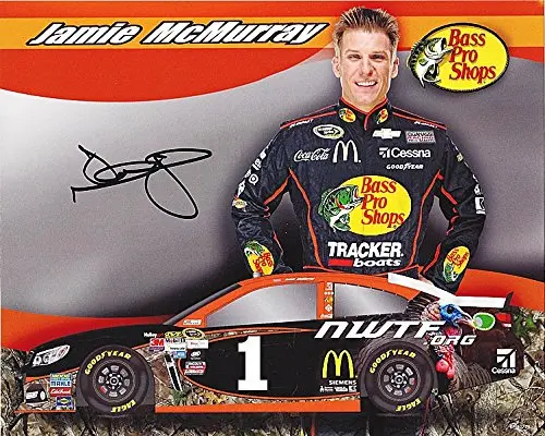 Autographed 2015 Jamie Mcmurray #1 Bass Pro Shops Racing Team (Ganassi) Signed 8X10 Picture Nascar Hero Card With Coa 1