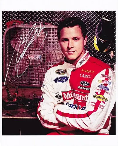 Autographed 2013 Trevor Bayne #21 Motorcraft Racing (Wood Brothers) 8X10 Nascar Signed Glossy Photo W/Coa 1
