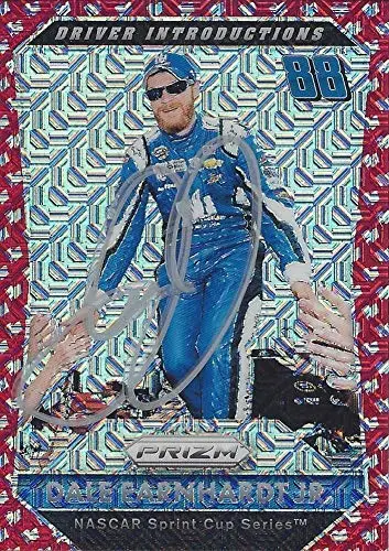 Autographed Dale Earnhardt Jr. 2016 Panini Prizm Racing Driver Introductions (#88 Nationwide Team) Sprint Cup Series Red Parallel Signed Nascar Collectible Trading Card #35/75 With Coa And Toploader 1
