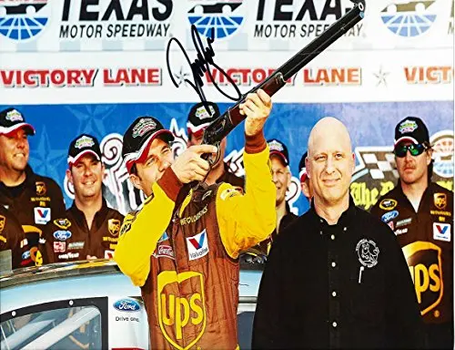 Autographed 2011 David Ragan #6 Ups Racing Team Texas Pole Award (Victory Lane) Roush Signed 9X11 Nascar Glossy Photo With Coa 1