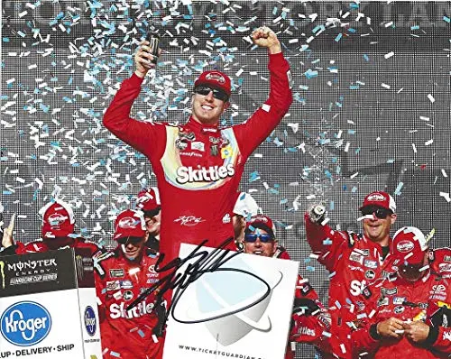 Autographed 2019 Kyle Busch #18 Skittles Team Phoenix Ism Race Win (Victory Lane Celebration) Joe Gibbs Racing Monster Cup Series Signed Collectible Picture 8X10 Inch Nascar Glossy Photo With Coa 1