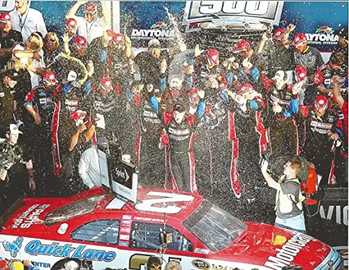 Autographed 2011 Trevor Bayne #21 Motorcraft Racing Team Daytona 500 Race Win (Victory Lane Celebration) 8X10 Inch Signed Picture Nascar Glossy Photo With Coa 1