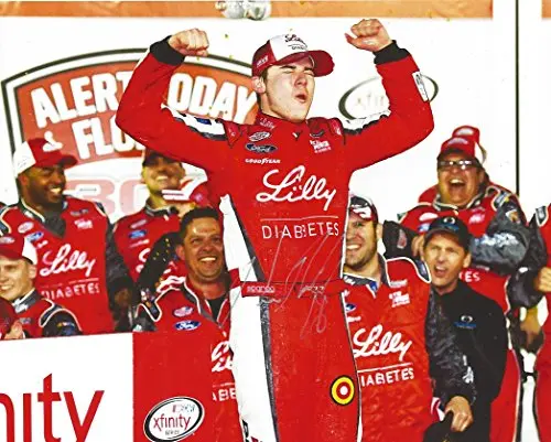 Autographed 2015 Ryan Reed #16 Lilly Racing Drive To Stop Diabetes Daytona Win (Victory Lane) Xfinity Series Signed Picture 8X10 Inch Nascar Glossy Picture Photo With Coa 1