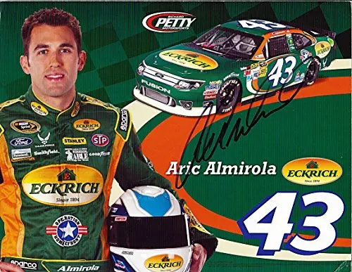 Autographed 2013 Aric Almirola #43 Eckrich Racing Team (Petty Motorsports) Signed 9X11 Nascar Hero Card With Coa 1