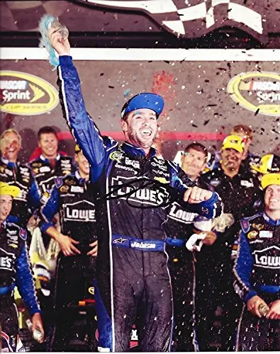 Autographed 2013 Jimmie Johnson #48 Lowes Racing Daytona 500 Winner (Victory Lane) Signed 8X10 Picture Nascar Glossy Photo With Coa 1