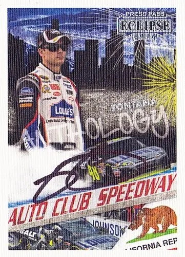 Autographed Jimmie Johnson 2010 Press Pass Eclipse Anthology (California Speedway) #48 Lowes Racing Nascar Signed Trading Card W/Coa 1