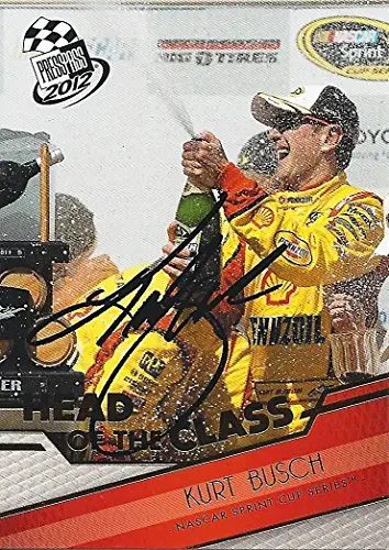 Autographed Kurt Busch 2012 Press Pass Racing Head Of The Class (#22 Pennzoil) Race Win Victory Lane Team Penske Signed Collectible Nascar Trading Card With Coa 1
