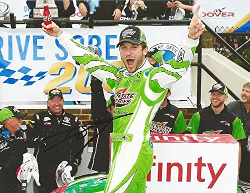 Autographed 2016 Daniel Suarez #19 Interstate Batteries Team Dover Race Win (Victory Lane Celebration) Xfinity Series Joe Gibbs Racing Signed Collectible Picture Nascar 9X11 Inch Glossy Photo With Coa 1