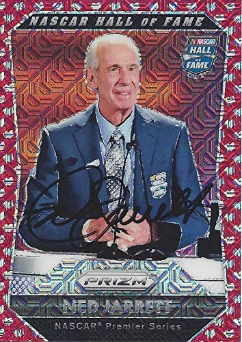 Autographed Ned Jarrett 2016 Panini Prizm Racing Nascar Hall Of Fame Winston Cup Series Red Parallel Insert Signed Nascar Collectible Trading Card With Coa #08/75 1