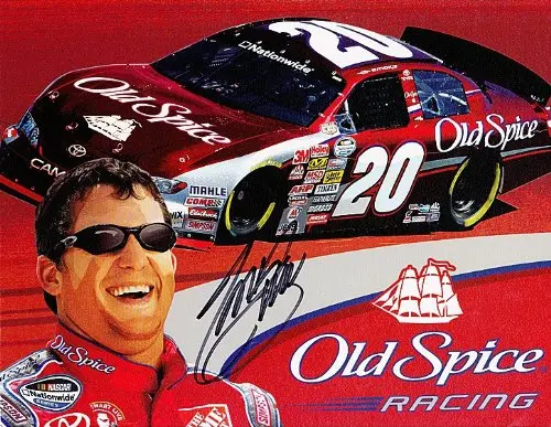 Autographed 2008 Tony Stewart #20 Old Spice Racing Nationwide 9X11 Nascar Signed Hero Card W/Coa 1