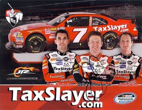 Autographed 2011 Dale Earnhardt Jr. #7 Tax Slayer Team Nationwide Series Hero Card 1