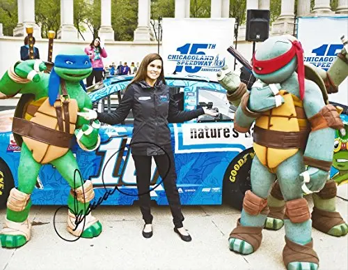 Autographed 2015 Danica Patrick #10 Natures Bakery Racing Teenage Mutant Ninja Turtles (Chicagoland Speedway Car) Sprint Cup Series Signed Collectible Picture Nascar 9X11 Inch Glossy Photo With Coa 1