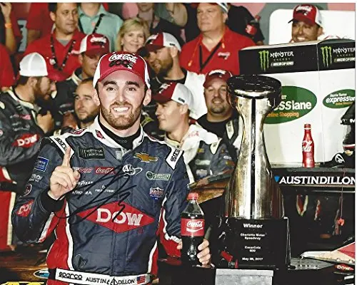 Autographed 2017 Austin Dillon #3 Dow Team Charlotte Coca-Cola 600 First Win (Richard Childress Racing) Monster Energy Cup Series Signed Collectible Picture Nascar 8X10 Inch Glossy Photo With Coa 1