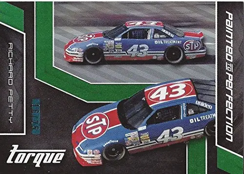Richard Petty 2016 Panini Torque Racing Painted To Perfection Insert (#43 Stp Team) Green Flag Parallel Insert Collectible Nascar Trading Card #16/25 1