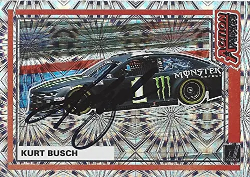 Autographed Kurt Busch 2021 Panini Donruss Action Packed (#1 Monster Team) Chip Ganassi Racing Monster Cup Series Rare Insert Signed Nascar Collectible Trading Card With Coa 1