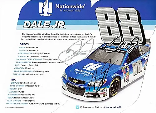 2X Autographed 2015 Dale Jr. & Greg Ives #88 Nationwide Racing (Hendrick Motorsports) 9X11 Signed Picture Nascar Hero Card With Coa 1