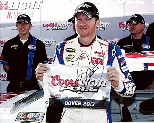 Autographed 2013 Dale Earnhardt Jr. #88 National Guard Racing Dover Pole Award Nascar Glossy Photo With Coa 1