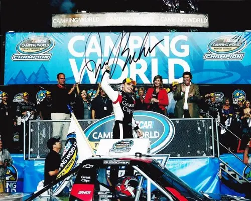 Autographed 2012 James Buescher #31 Great Clips Racing Truck Series Champion (Victory Lane Celebration) Signed Nascar 8X10 Glossy Photo W/Coa 1
