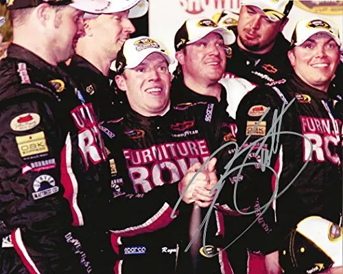 Autographed 2011 Regan Smith #78 Furniture Row Racing Darlington Race Win (Victory Lane Champagne Celebration) Signed Picture 8X10 Inch Nascar Glossy Photo With Coa 1