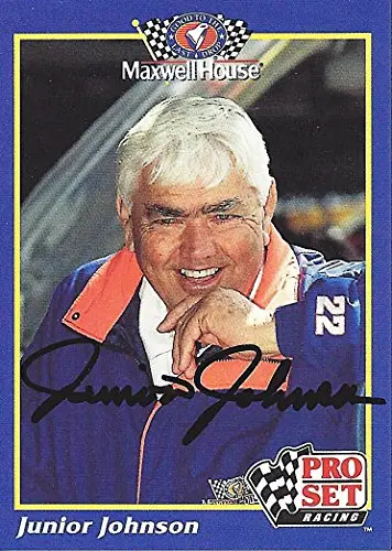 Autographed Junior Johnson 1992 Pro Set Racing Maxwell House Rare Promo (#11 Car Owner) Vintage Signed Collectible Nascar Trading Card With Coa 1