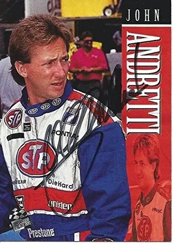 Autographed John Andretti 1995 Press Pass Racing (Stp Petty Team) Winston Cup Series Vintage Signed Nascar Collectible Trading Card With Coa 1