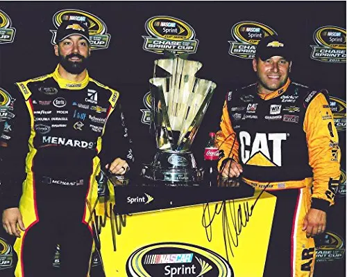 2X Autographed Ryan Newman & Paul Menard 2015 Chase For The Sprint Cup (Trophy Pose) Childress Racing Team 8X10 Signed Picture Nascar Glossy Photo With Coa 1