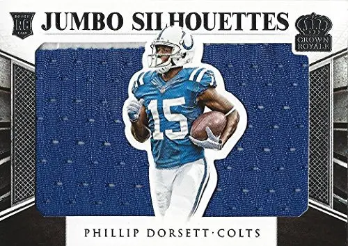Phillip Dorsett 2015 Panini Crown Royale Football Jumbo Silhouettes Jersey (Game-Worn Rookie Memorabilia) Indianapolis Colts Insert Nfl Collectible Football Trading Card #14/99 1