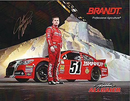 Autographed 2015 Justin Allgaier #51 Brandt Racing Team (Professional Agriculture) Sprint Cup Series 9X11 Picture Signed Nascar Hero Card With Coa 1